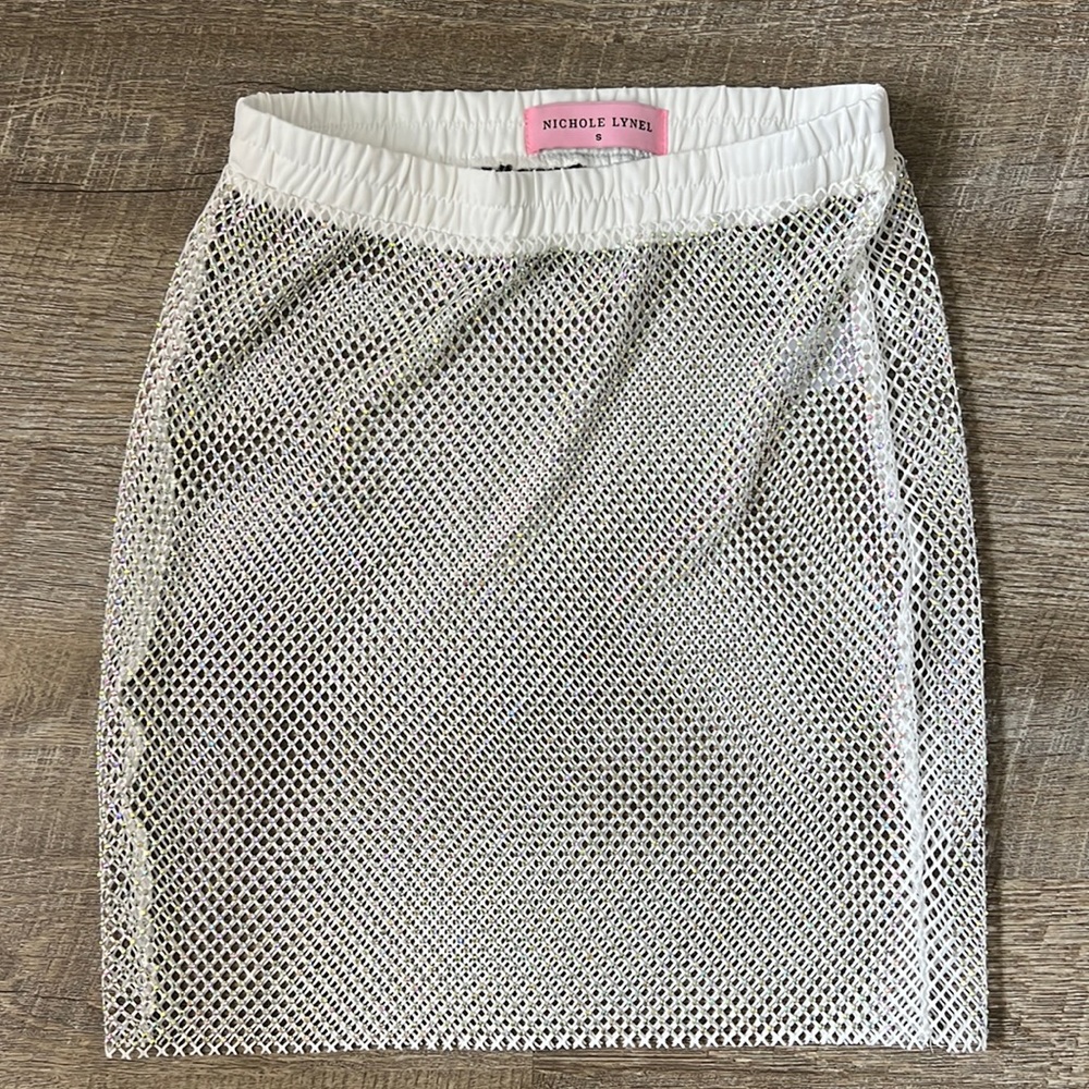 Nichole Lynel Jeweled Mini Skirt Size Small